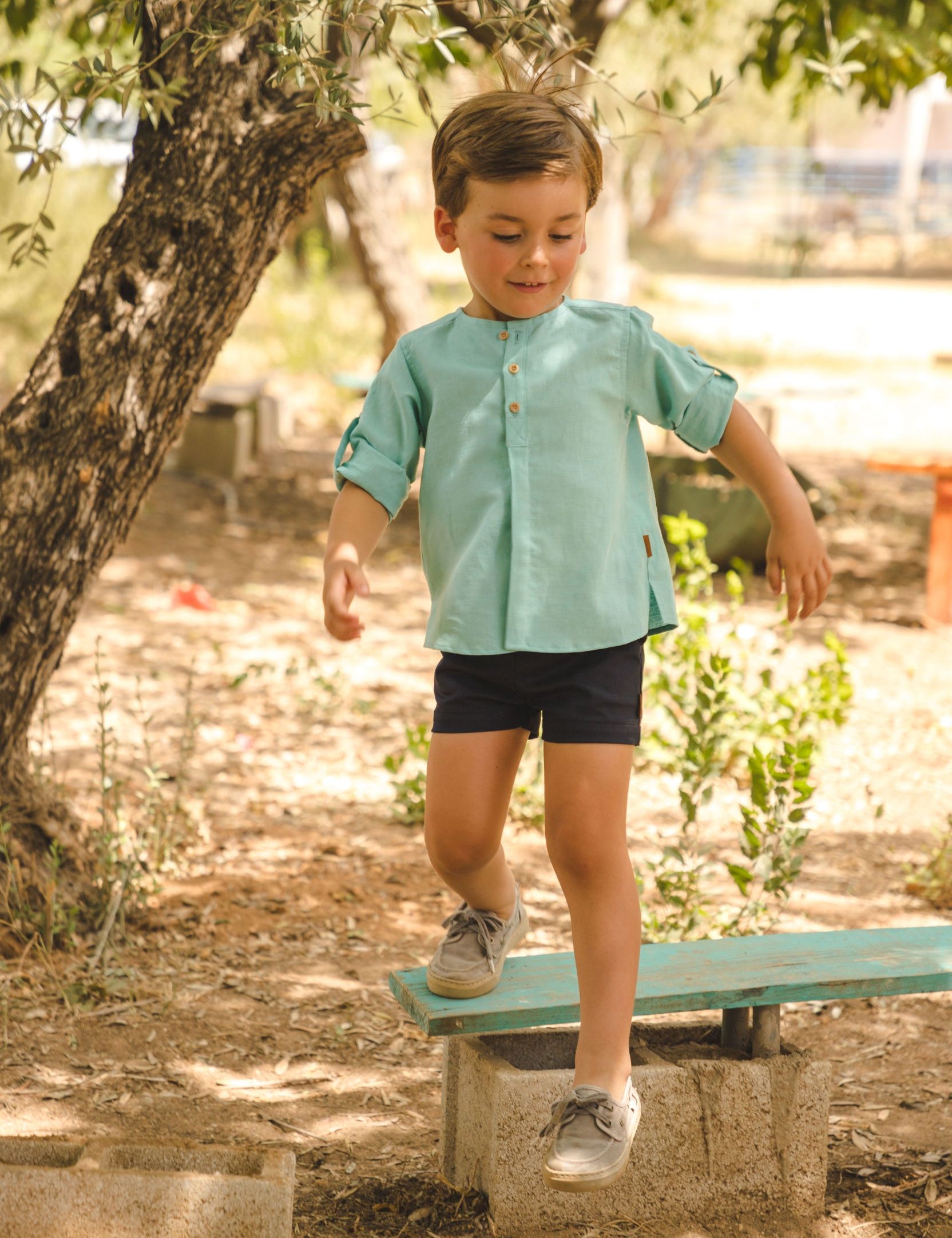 Camisa de niño turquesa Cocote & Charanga VERANO/Outlet