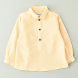 Camisa niño lino amarilla
