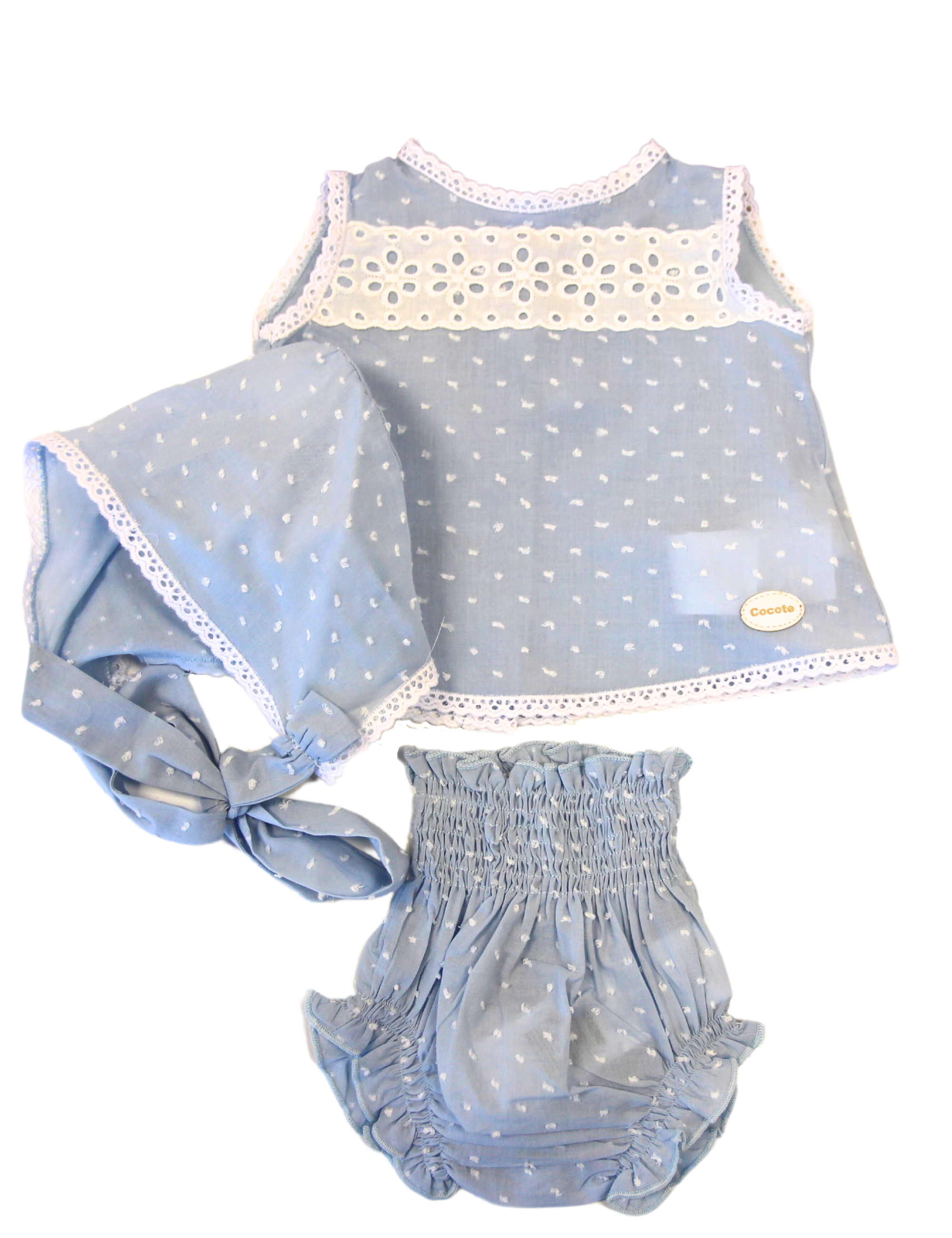 Vestido de recién nacido azul Cocote & Charanga VERANO/Charanga