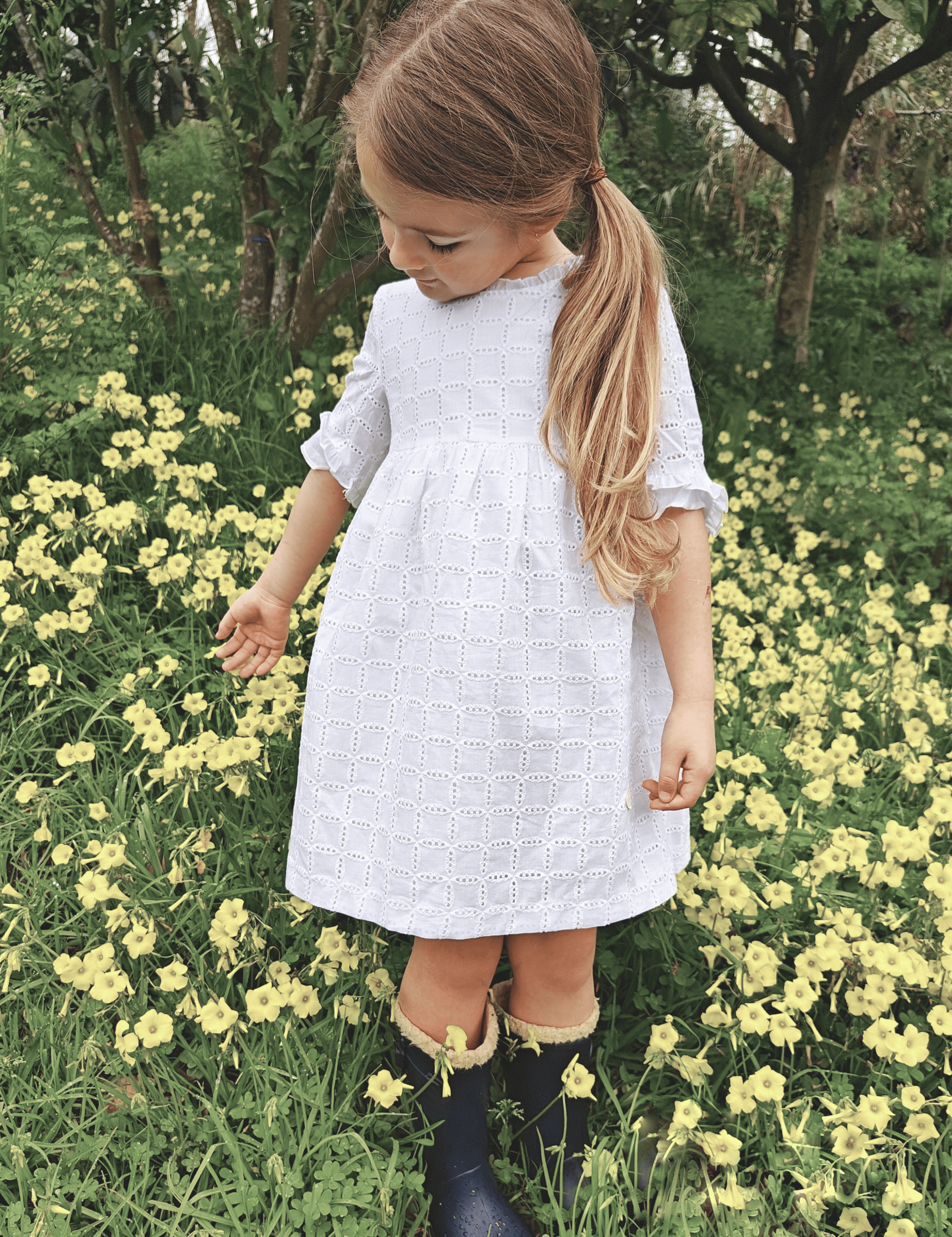 Vestido de niña blanco Cocote & Charanga