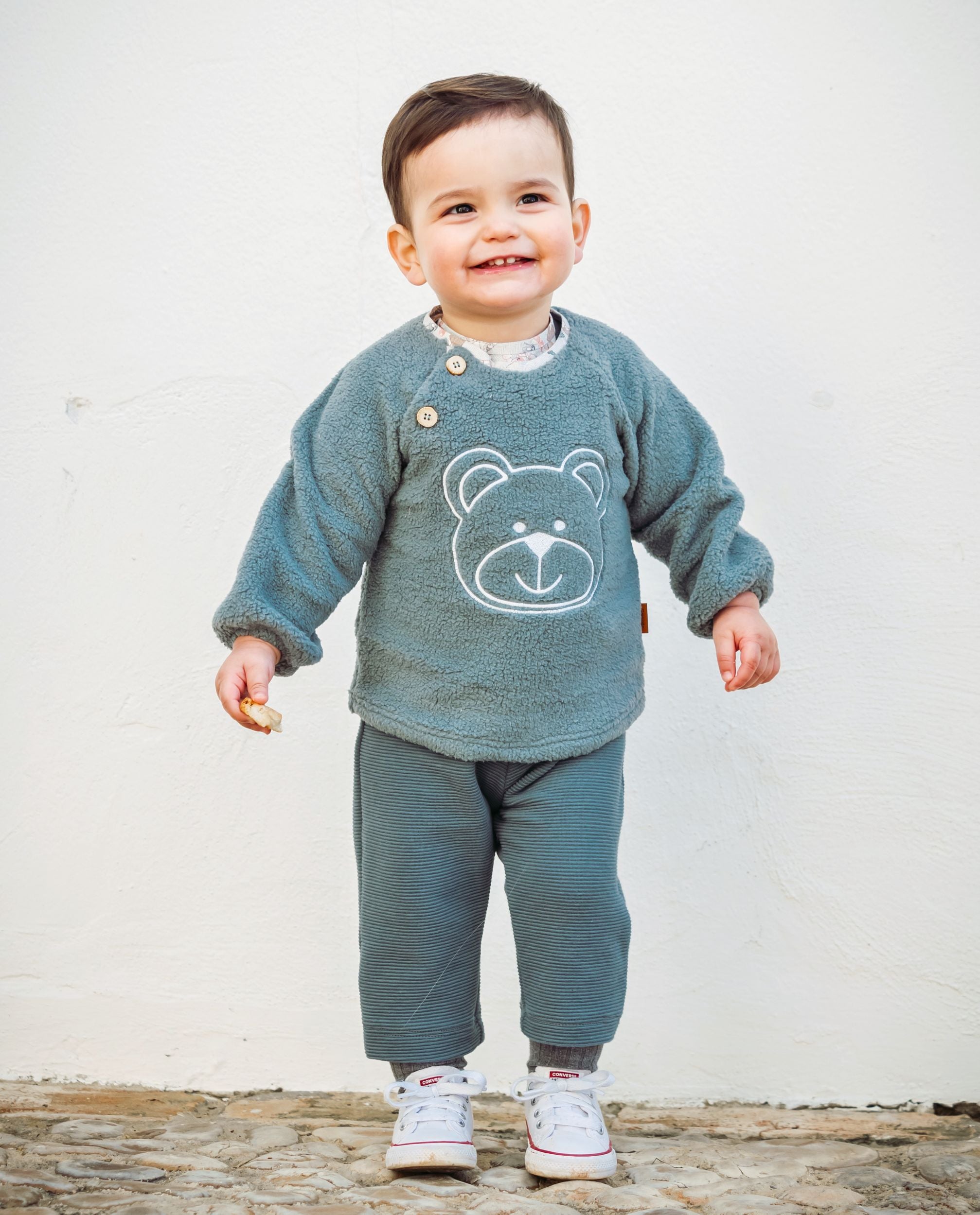 Sudadera cerrada de bebé azul Cocote & Charanga