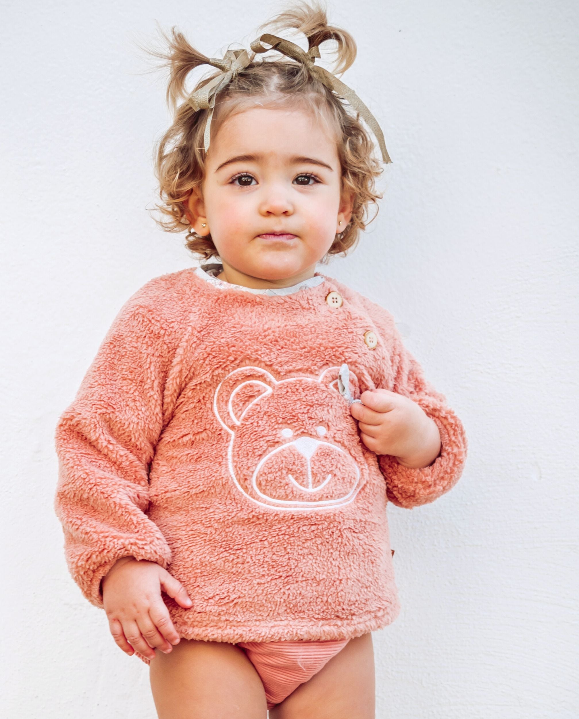 Sudadera cerrada de bebé rosa Cocote & Charanga