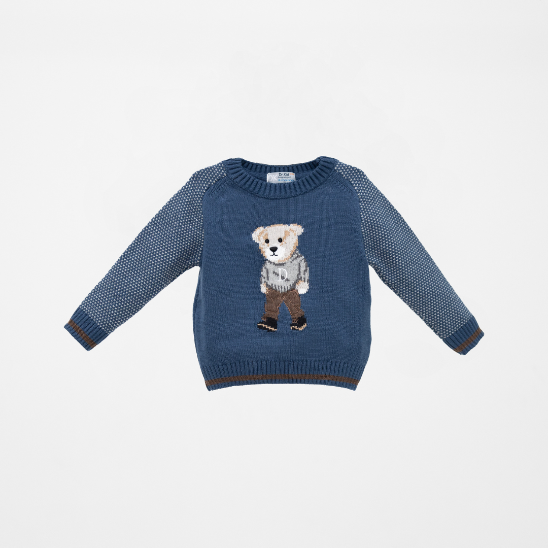 Jersey manga larga azul osito