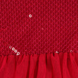 Vestido de tul rojo con lentejuelas niña