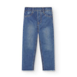 pantalón vaquero de niña azul, corte ajustado