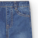 detalle cintura cómoda en vaquero niña azul