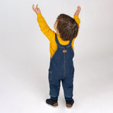 Peto de bebé tejano oscuro bolsillos