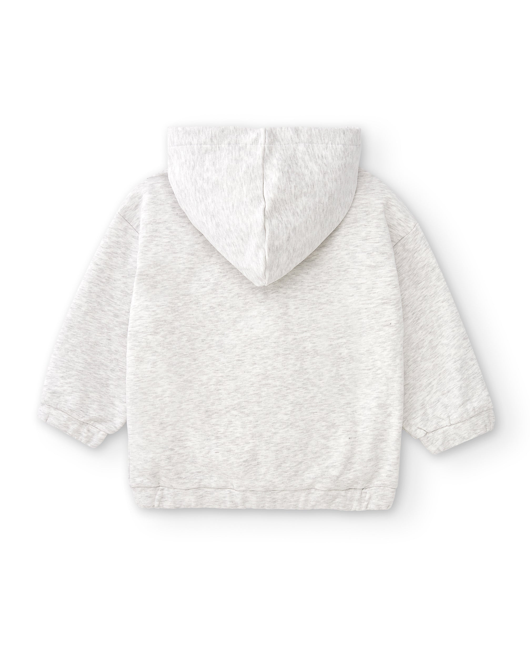 vista trasera sudadera niña gris con capucha