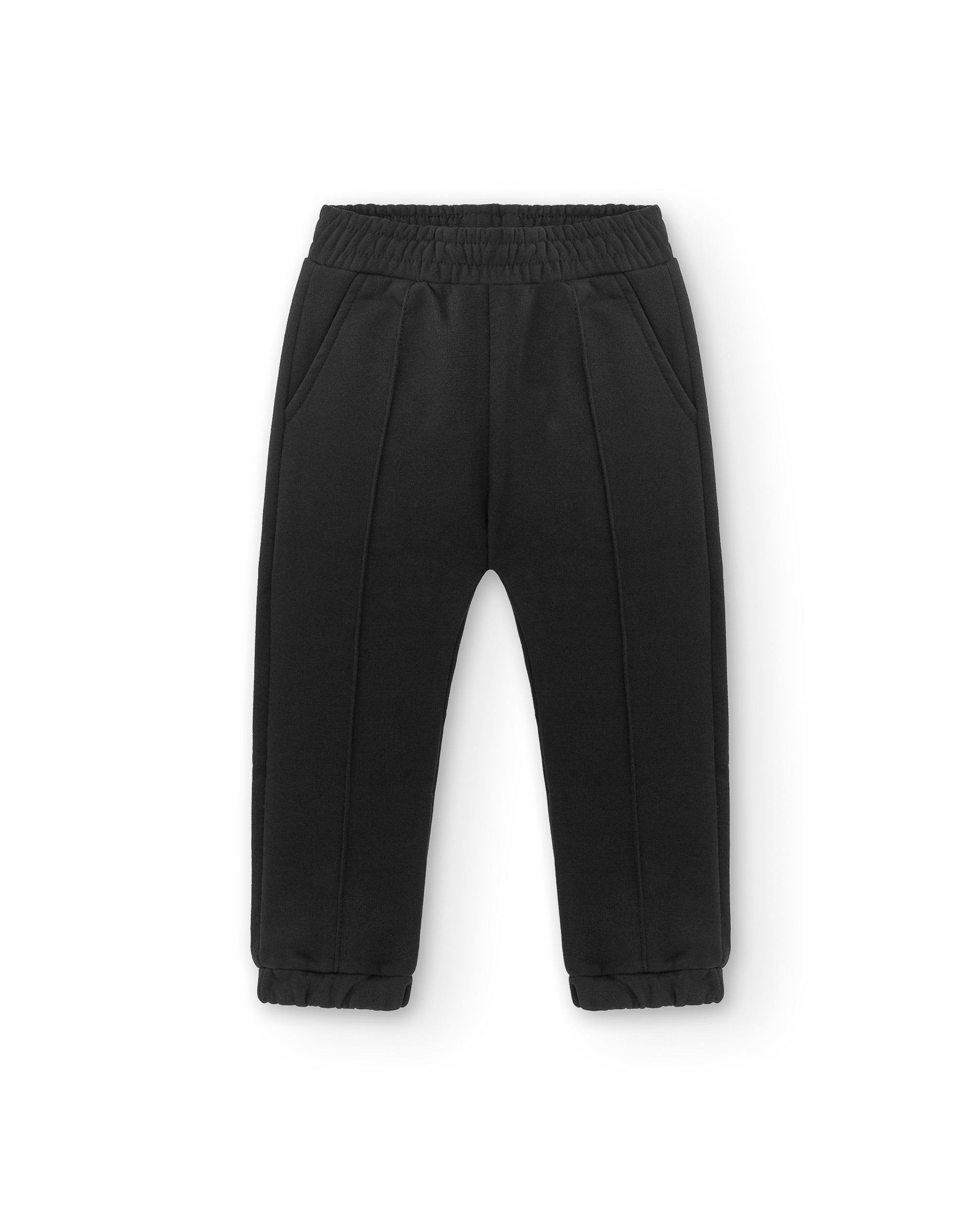 vista frontal jogger negro niña para deporte