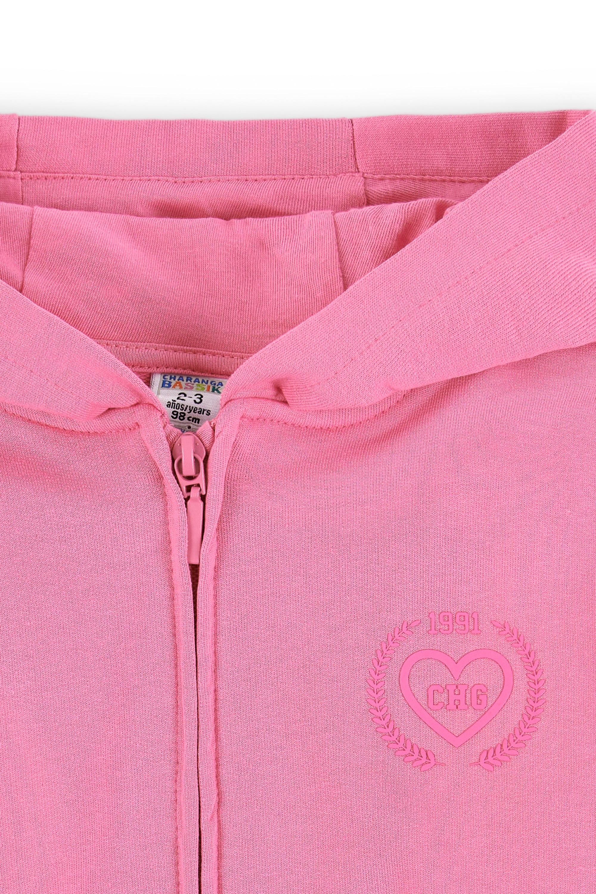 Sudadera de niña fucsia VERANO/Charanga