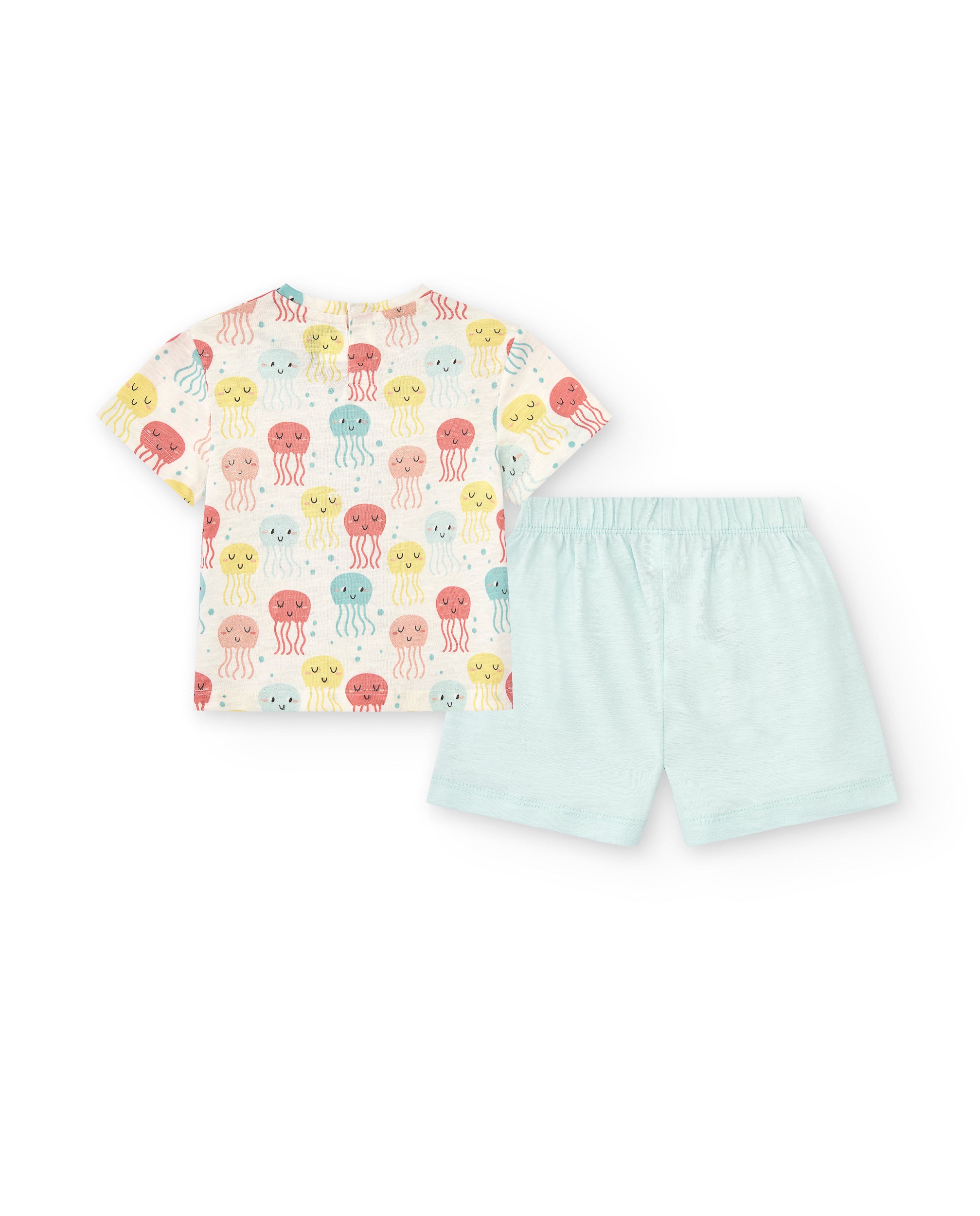 Conjunto camiseta y short de bebé estampado VERANO/Charanga