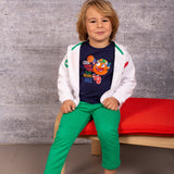 Camiseta de bebé marino estampado basket