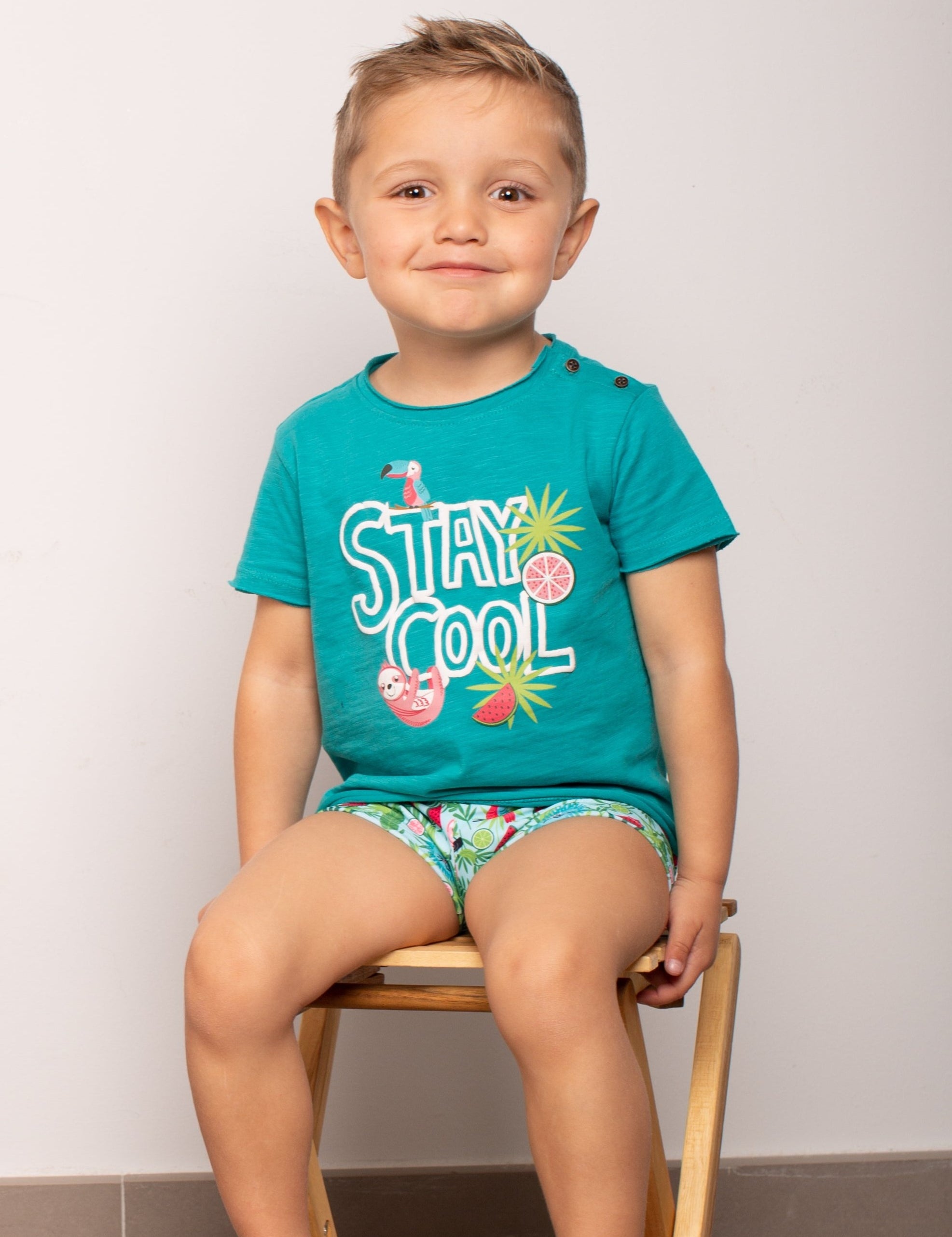 Camiseta de bebé turquesa