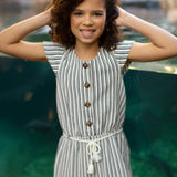 Mono largo de niña listado