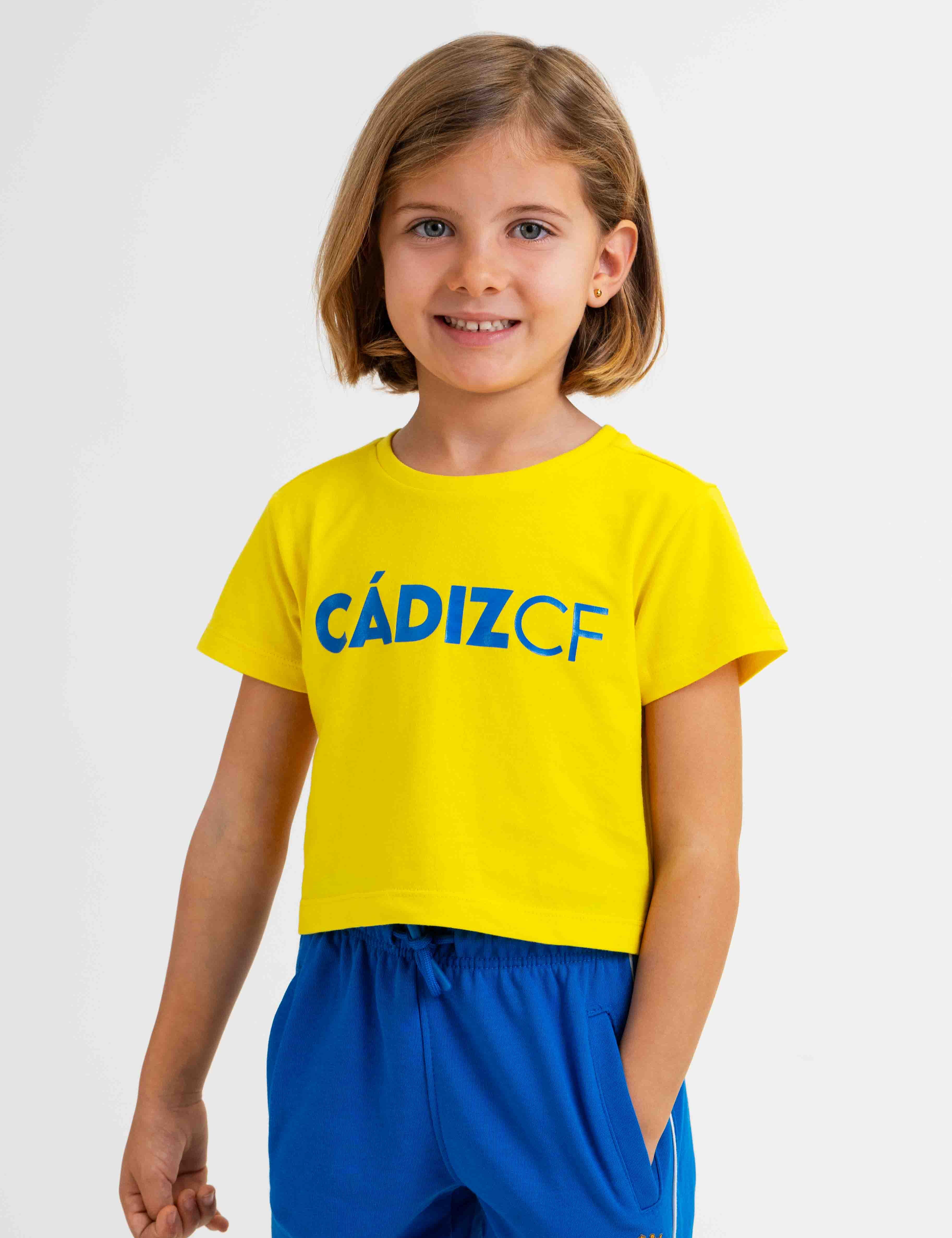 Camiseta crop amarilla niña -  Cádiz CF