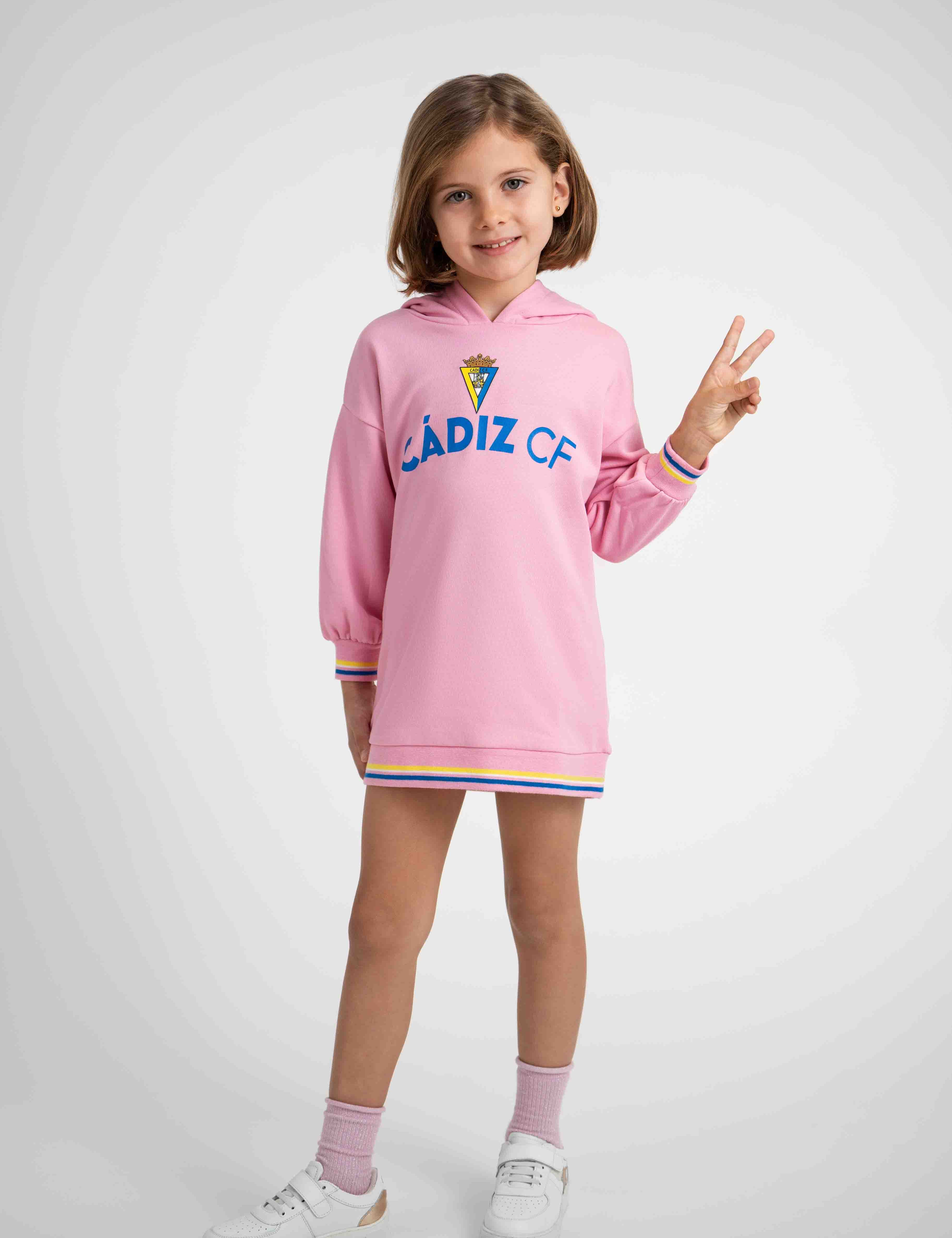 Vestido rosa con capucha niña - Cádiz CF