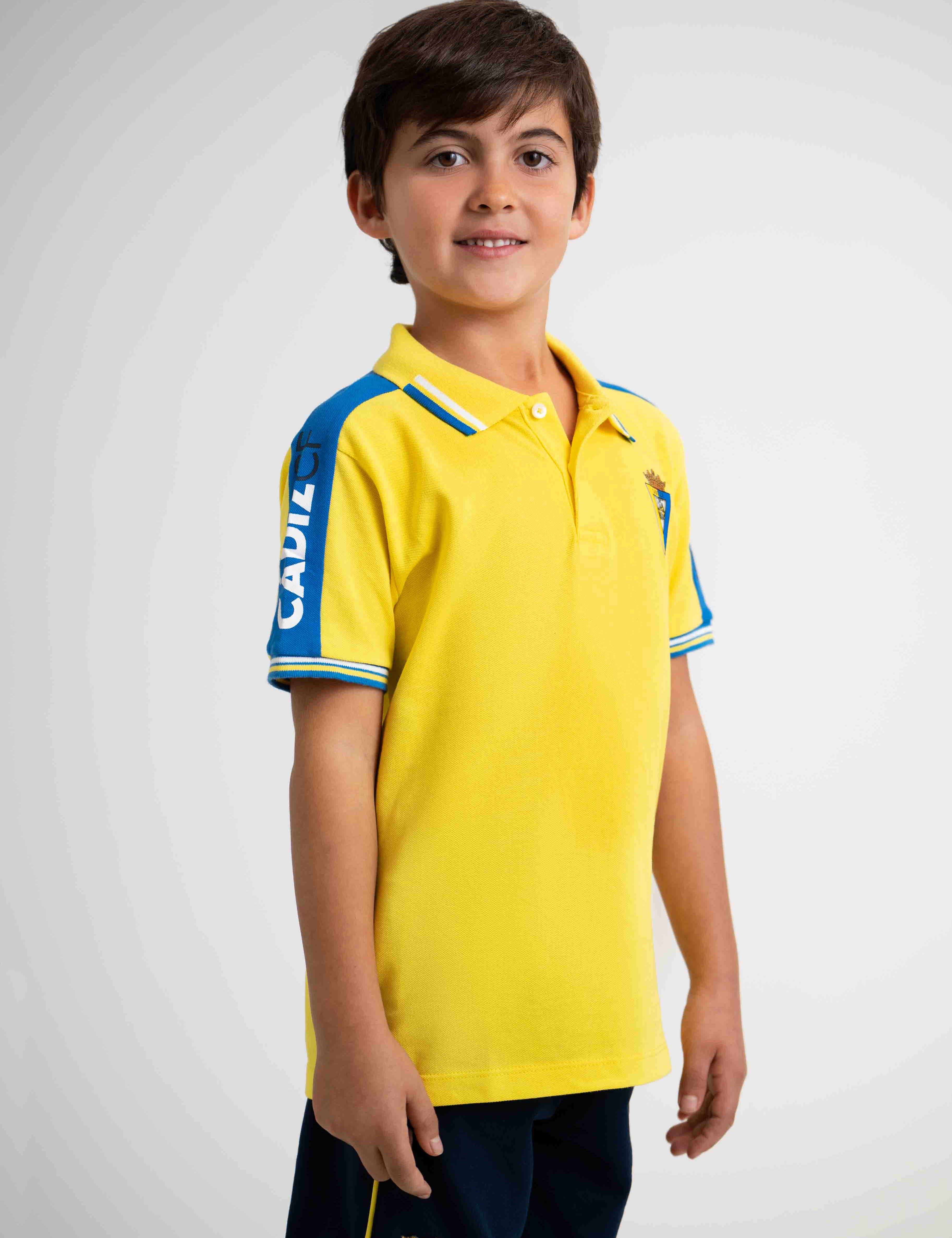 Polo amarillo con detalles en los hombros niño - Cádiz CF