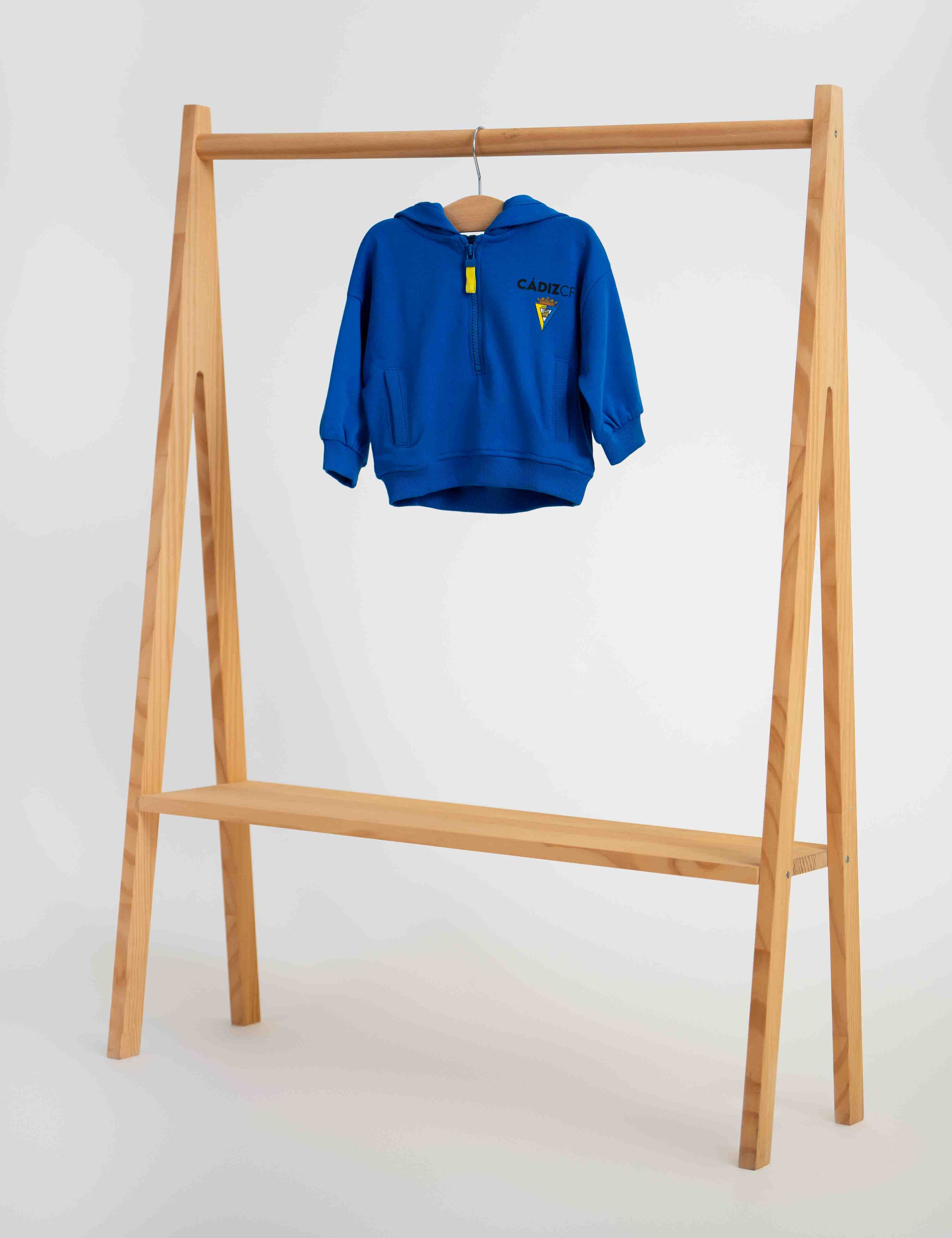 Sudadera azul con capucha bebé - Cádiz CF