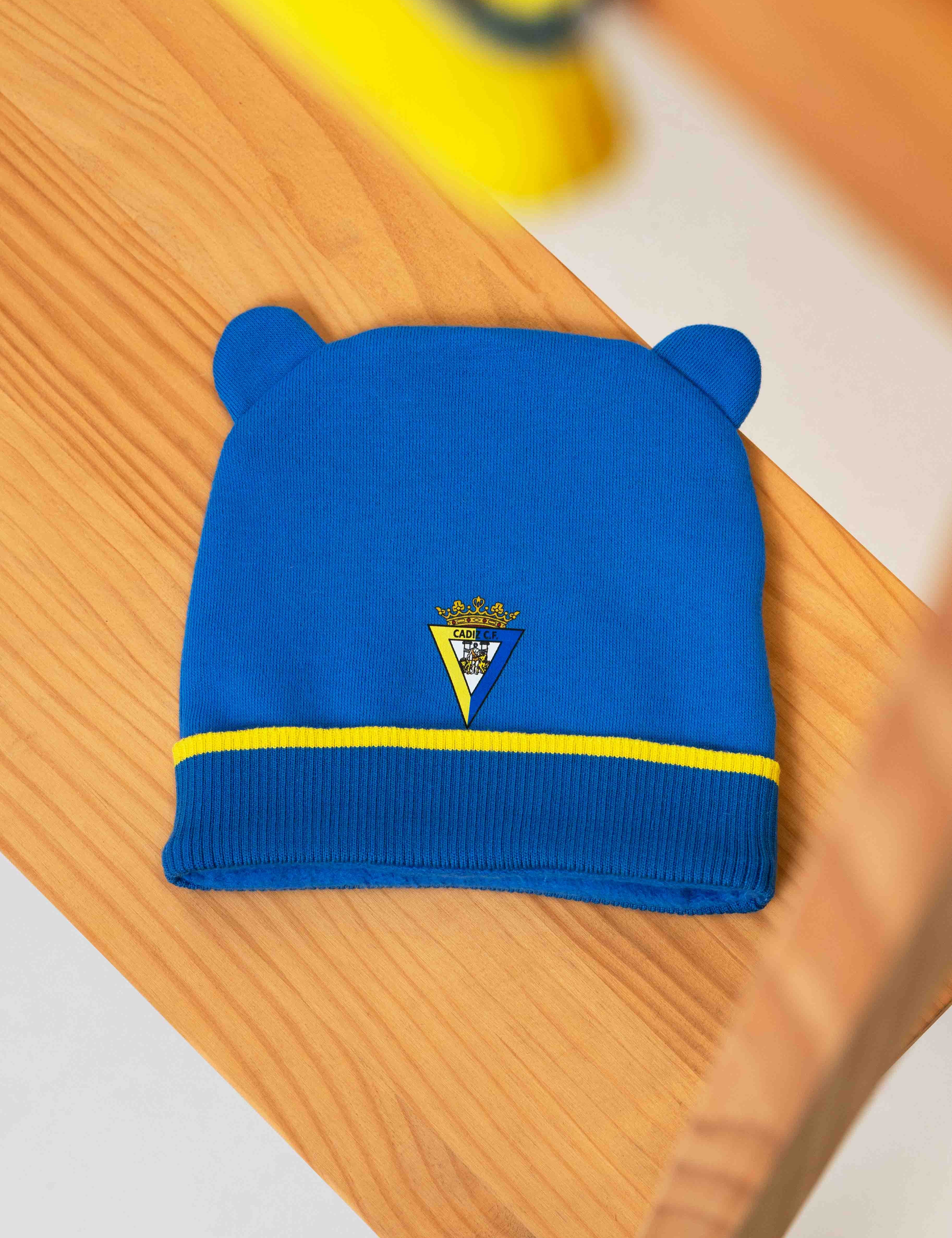 Gorro azul con orejitas bebé - Cádiz CF