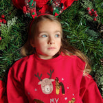Sudadera de niña roja Oh my deer! Outlet