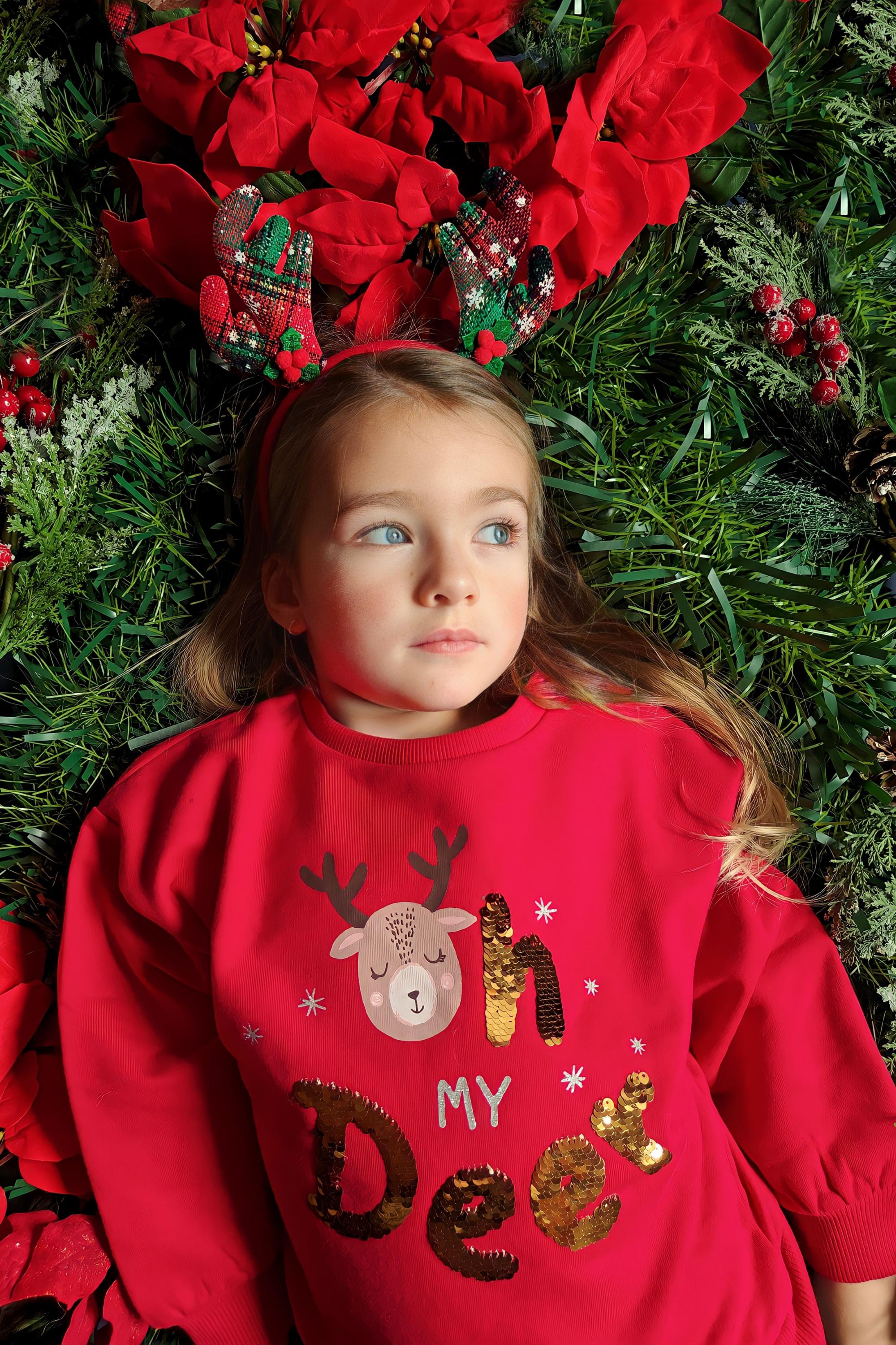 Sudadera de niña roja Oh my deer! Outlet