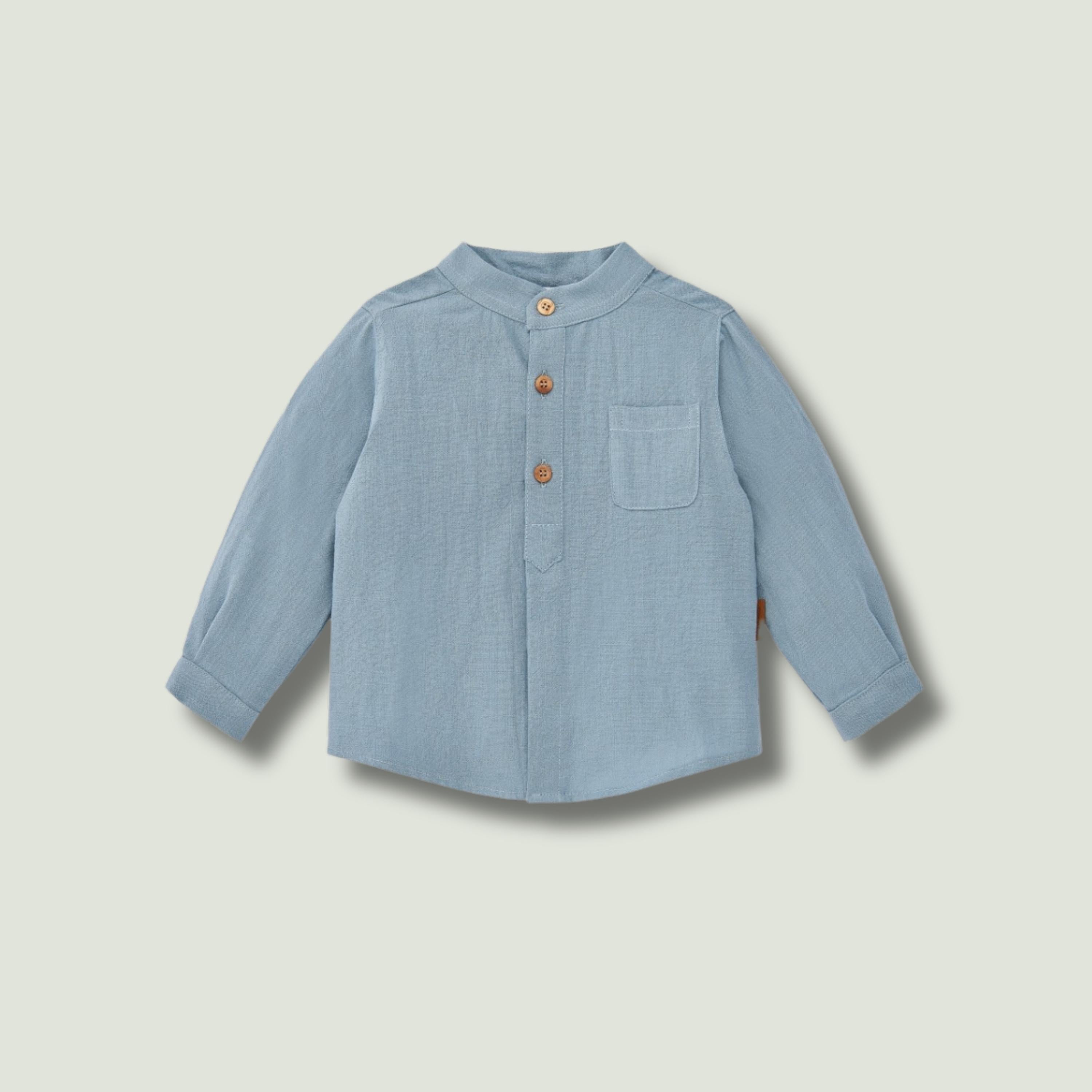 Light blue child's blouse with Cocote & Charanga sleeves
