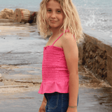 Camiseta de niña fucsia