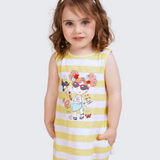 Vestido de bebé a rayas en color amarillo