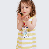 Vestido de bebé a rayas en color amarillo