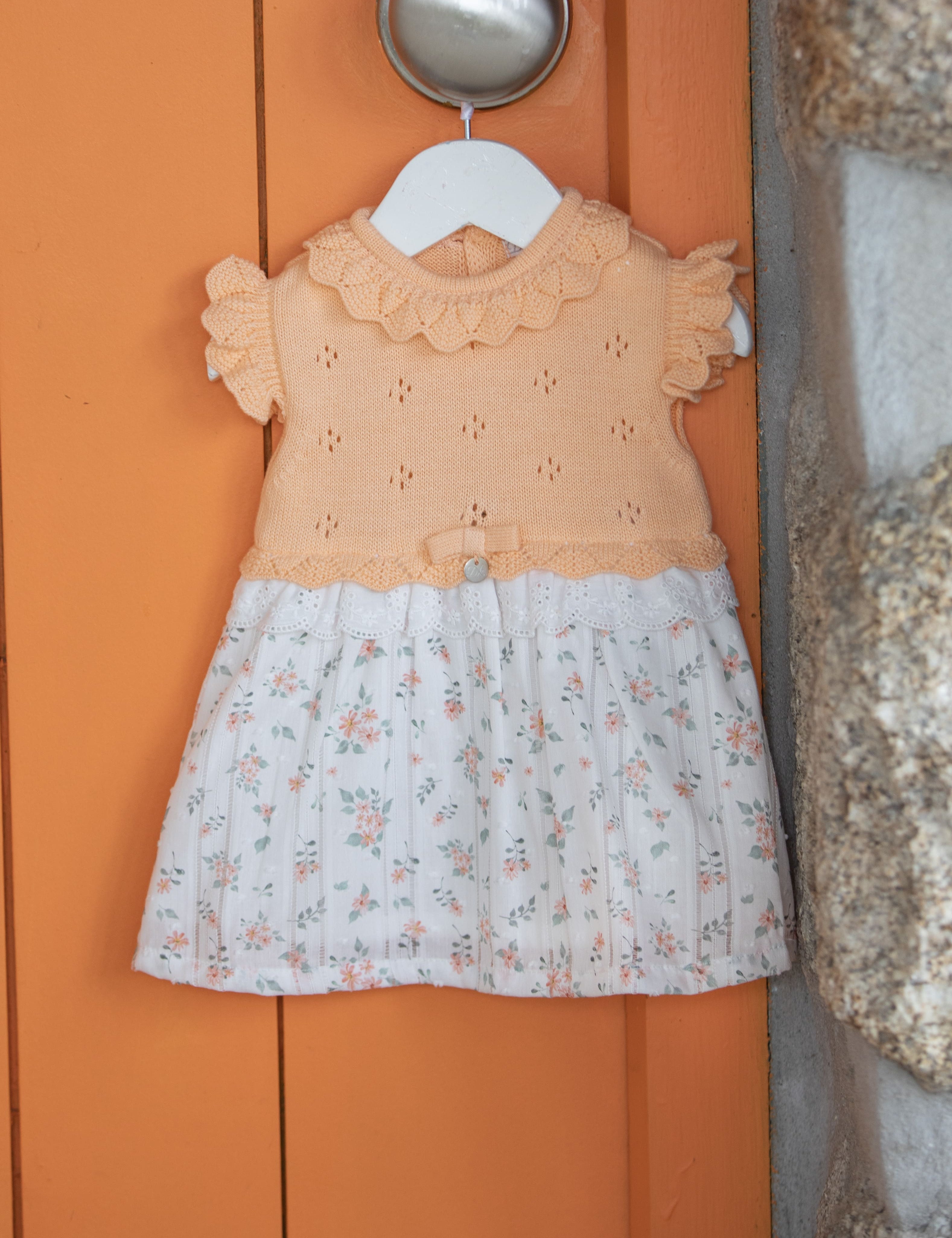 Vestido tricot con diseño floral recién nacida | Dr. Kid by Charanga