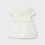 Vestido crudo con volante en el cuello recién nacida | Dr. Kid by Charanga