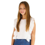 Camiseta de niña blanco VERANO/Outlet