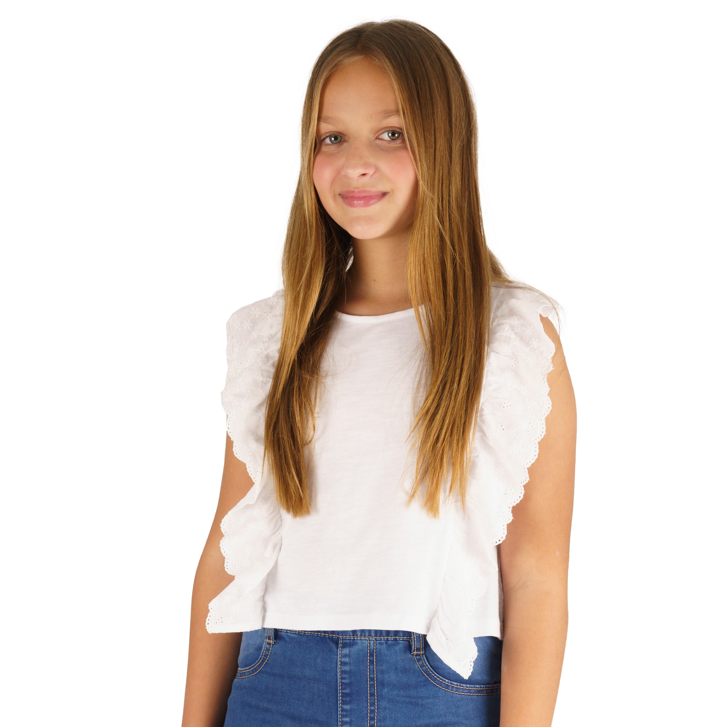 Camiseta de niña blanco VERANO/Outlet