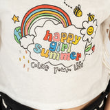 Camiseta de niña blanca detalle flecos VERANO/Outlet