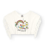 Camiseta de niña blanca detalle flecos VERANO/Outlet