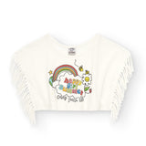 Camiseta de niña blanca detalle flecos VERANO/Outlet
