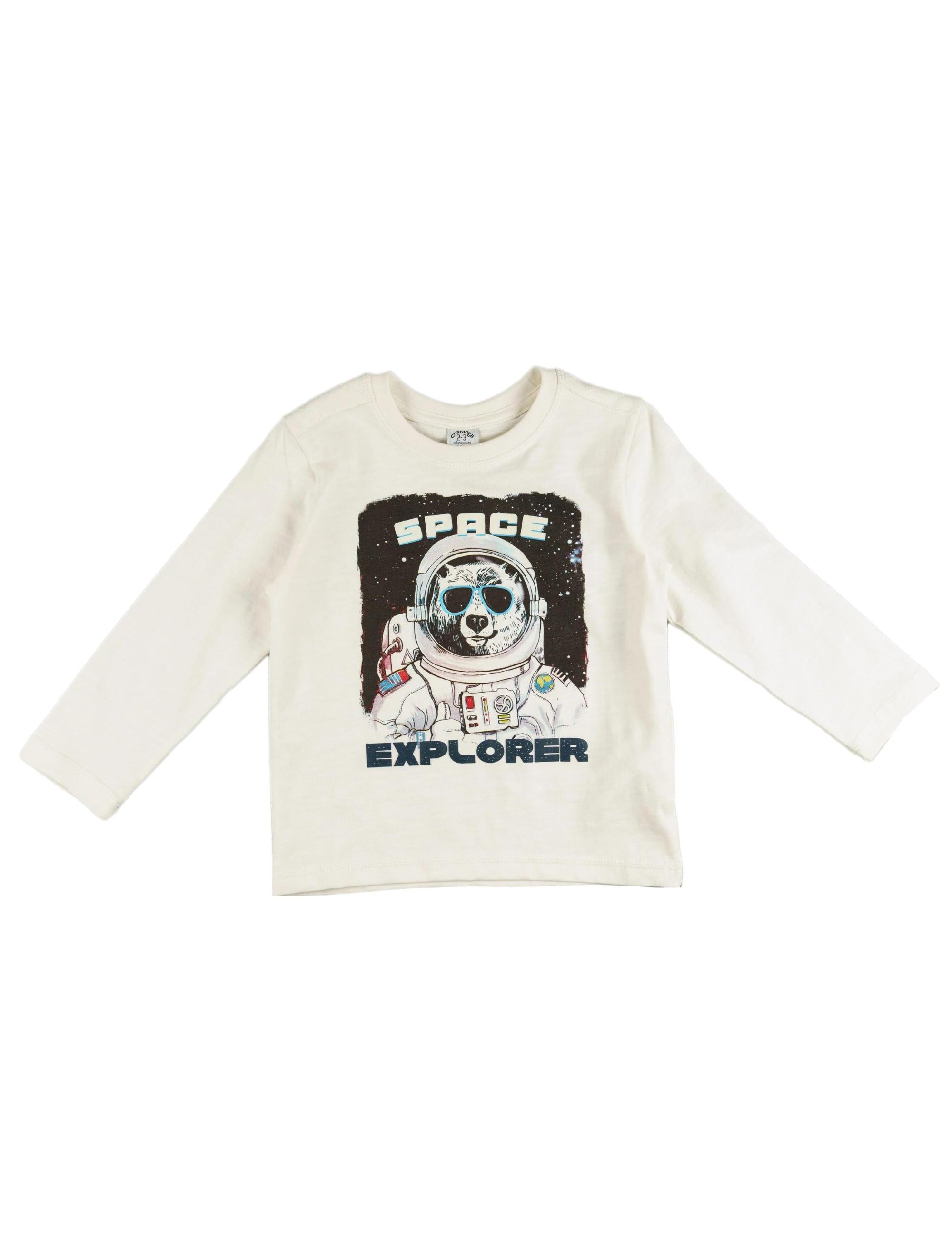 Camiseta de niño color crudo Space Outlet
