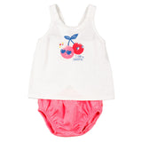 Conjunto de bebé blanco y rosa VERANO/Outlet