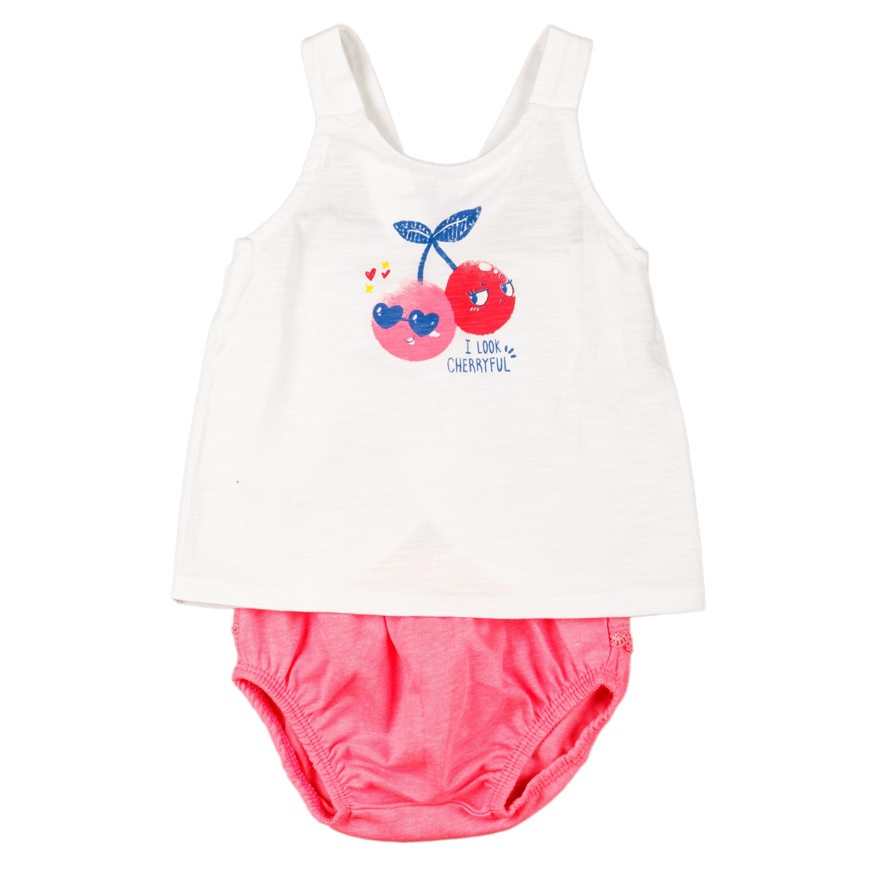 Conjunto de bebé blanco y rosa VERANO/Outlet