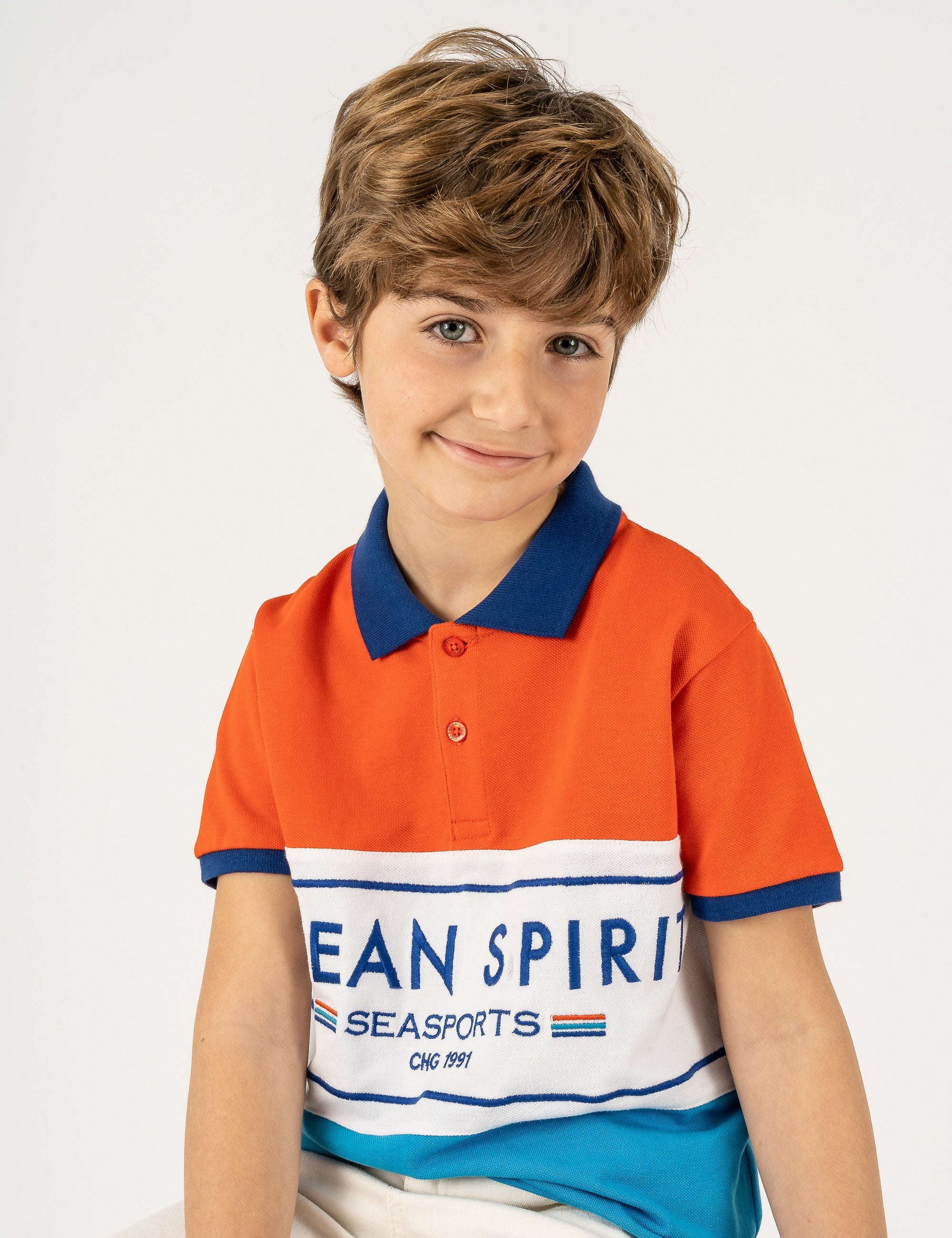 Polo de niño tricolor VERANO/Outlet