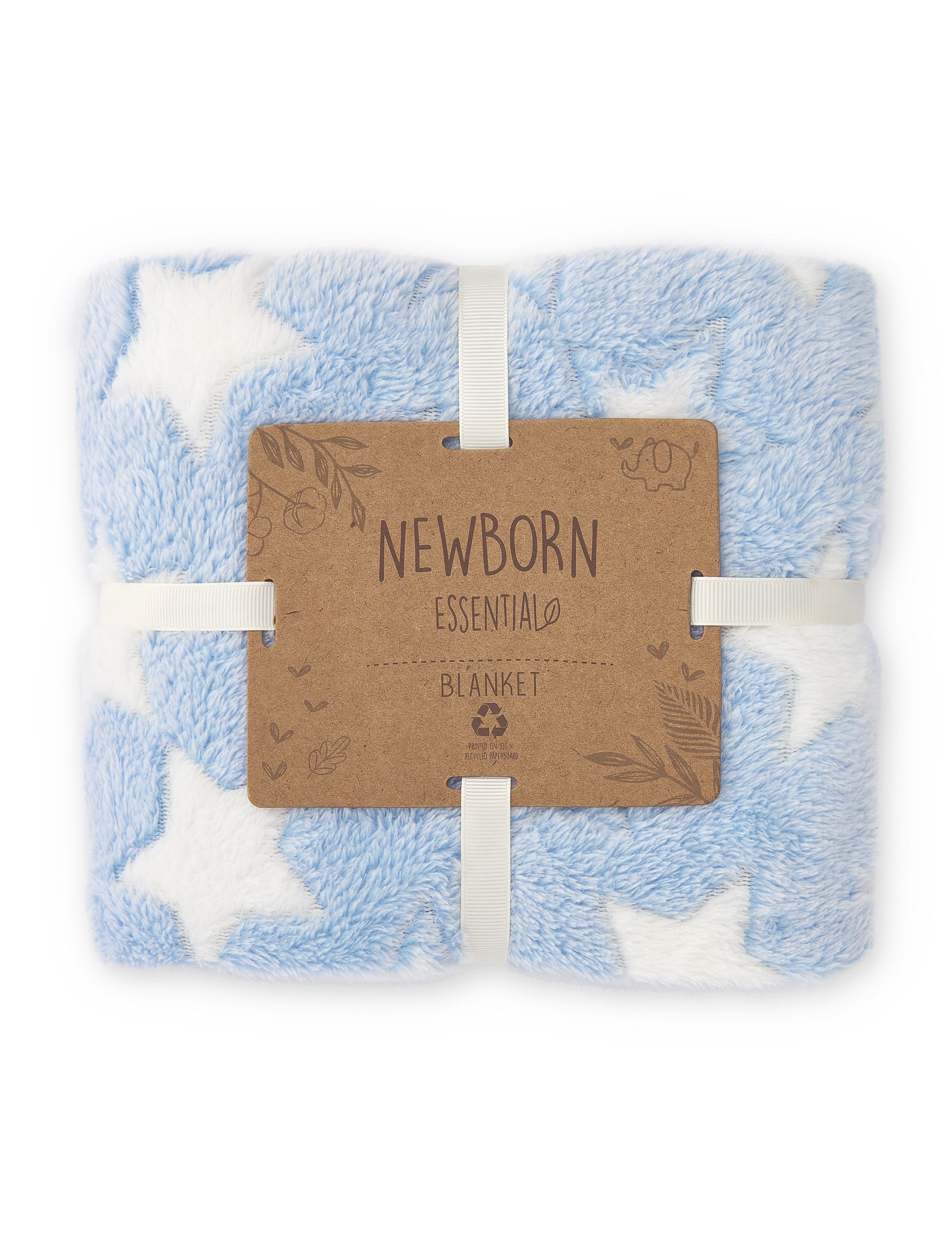 Manta de recién nacido en color azul de estrellas Outlet