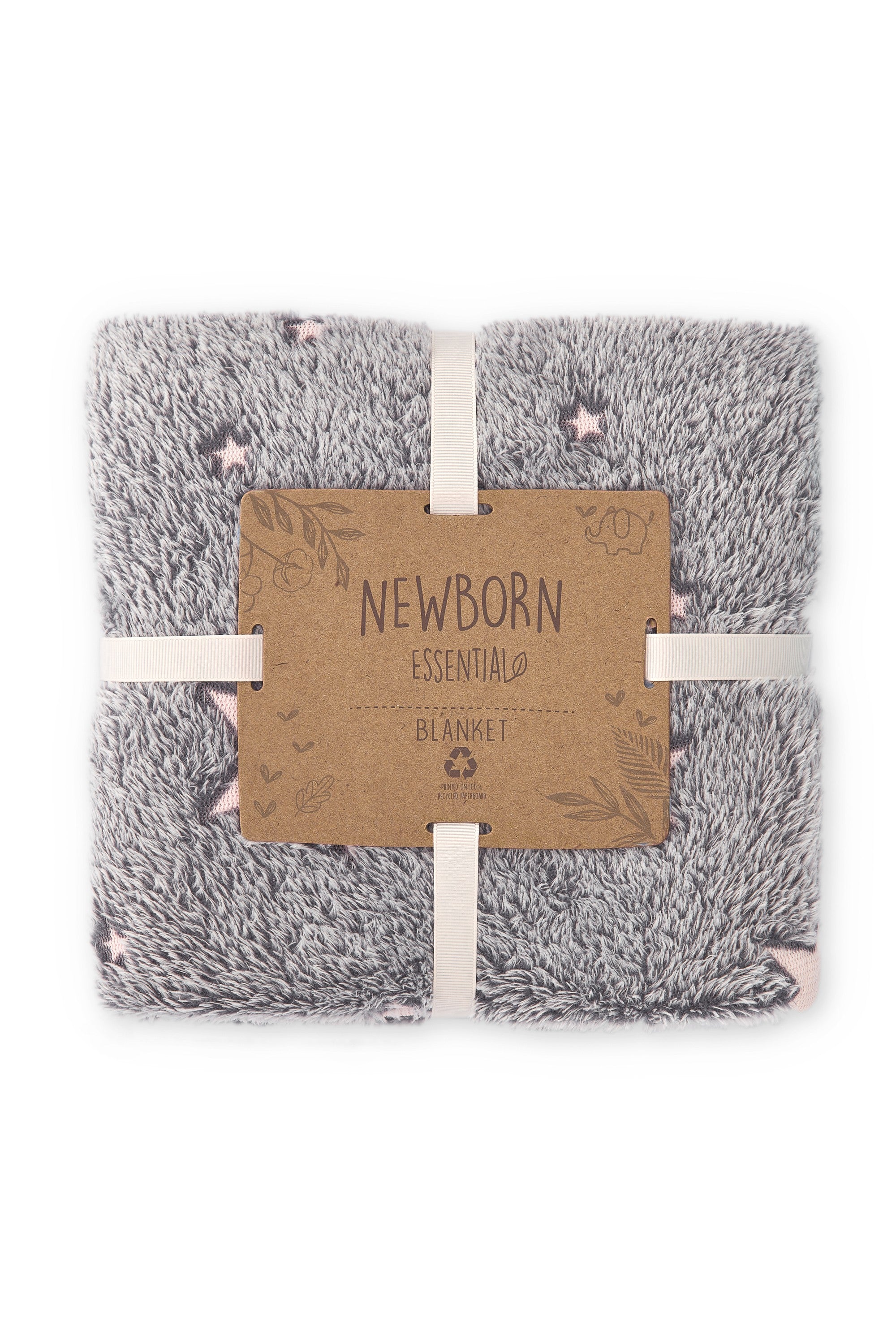 Manta de recién nacido en color girs de estrellas Outlet