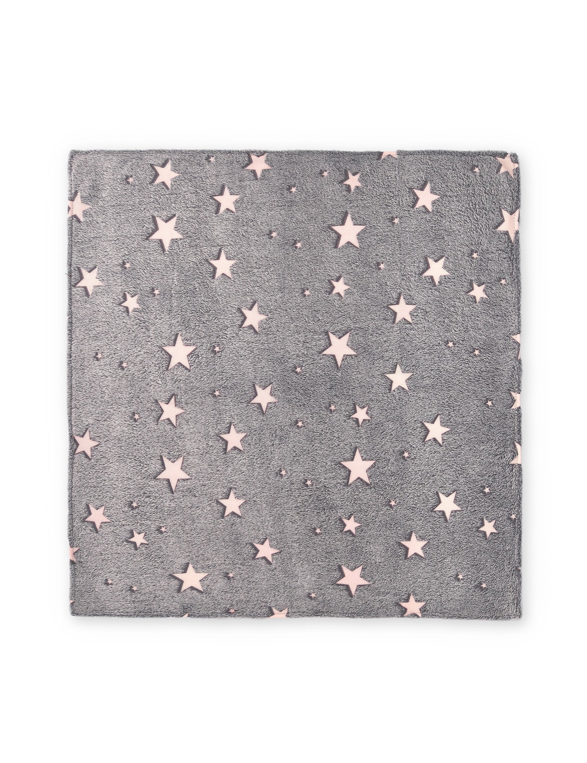 Manta de recién nacido en color girs de estrellas Outlet