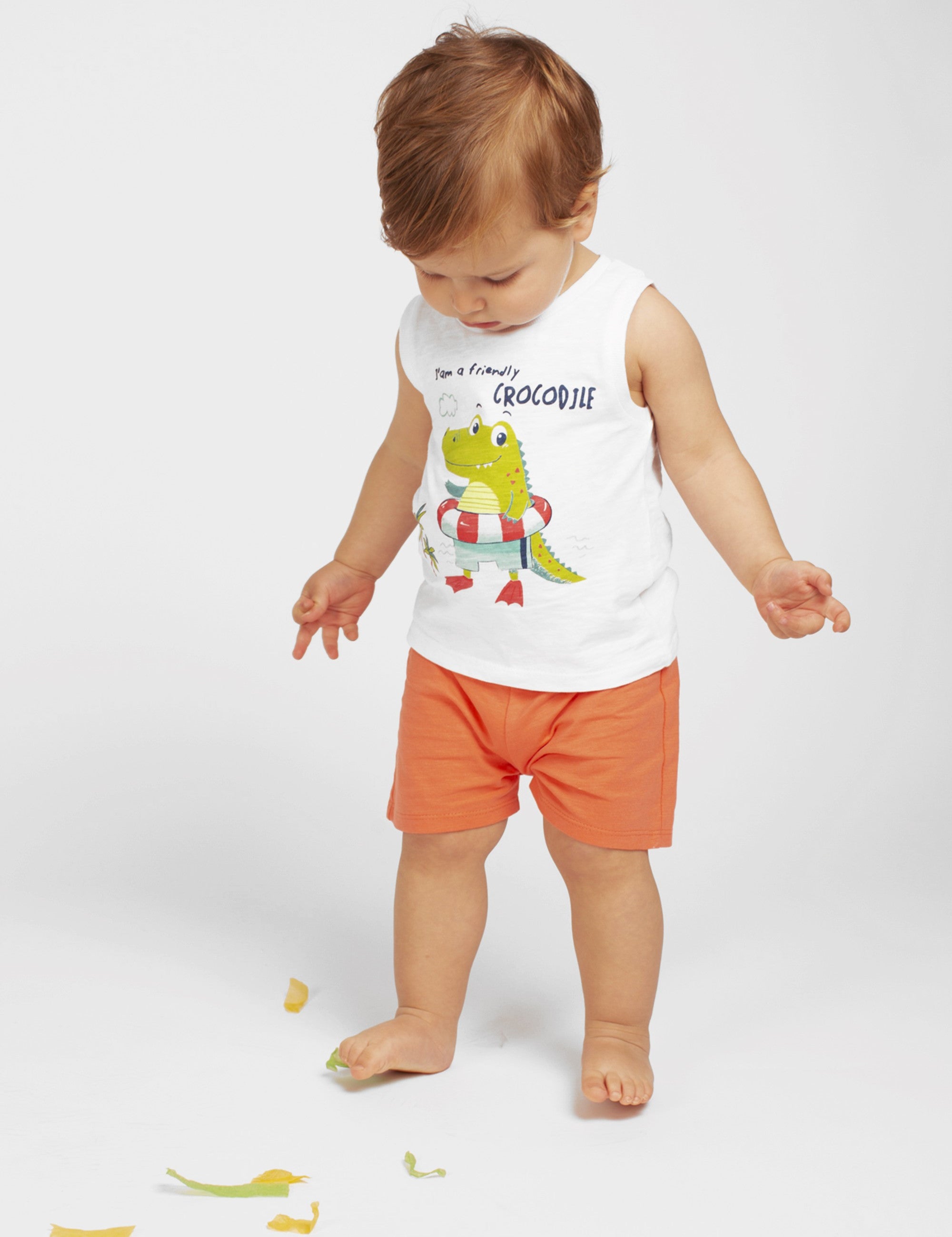 Bermuda de bebé color coral VERANO/Charanga