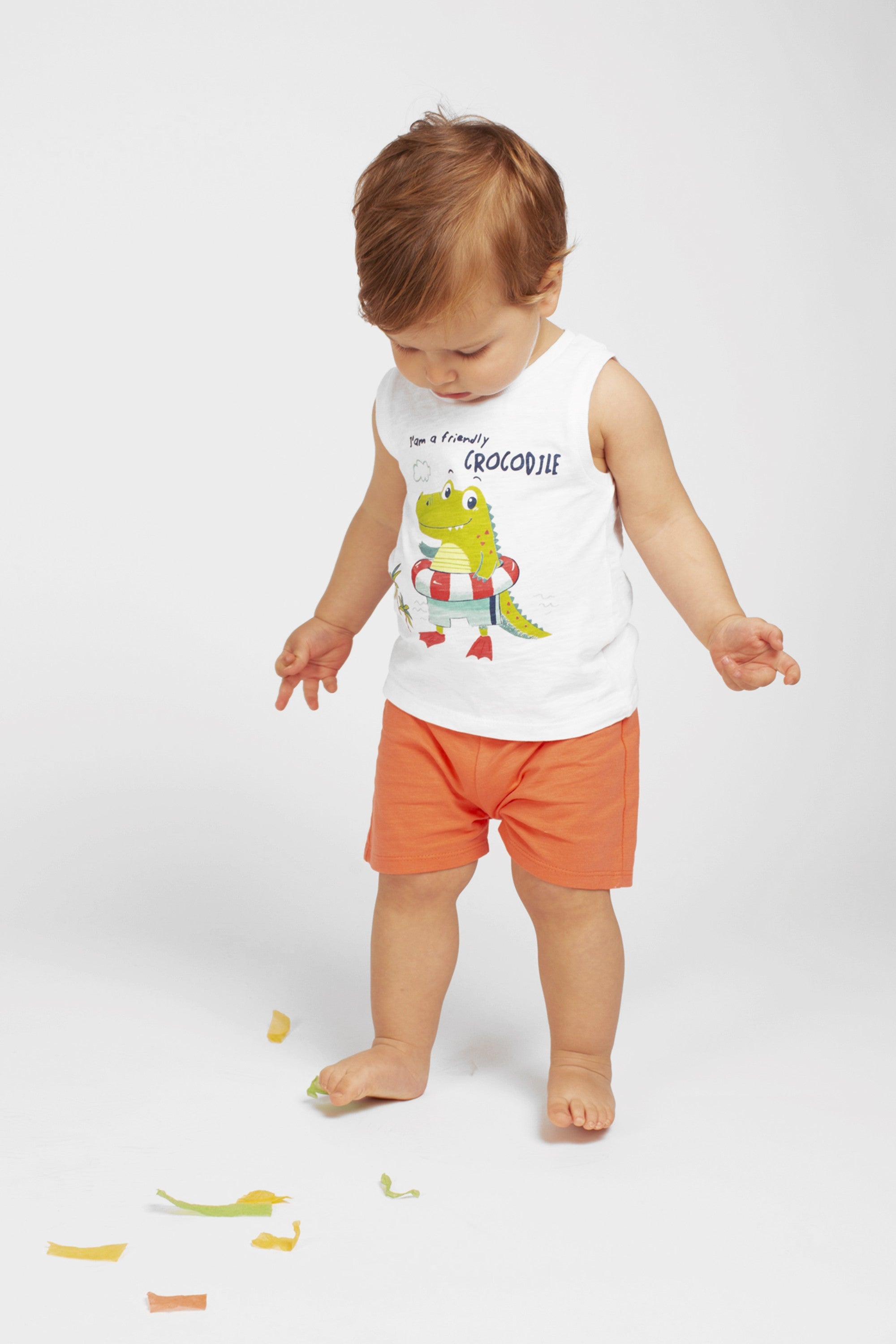 Bermuda de bebé color coral VERANO/Charanga