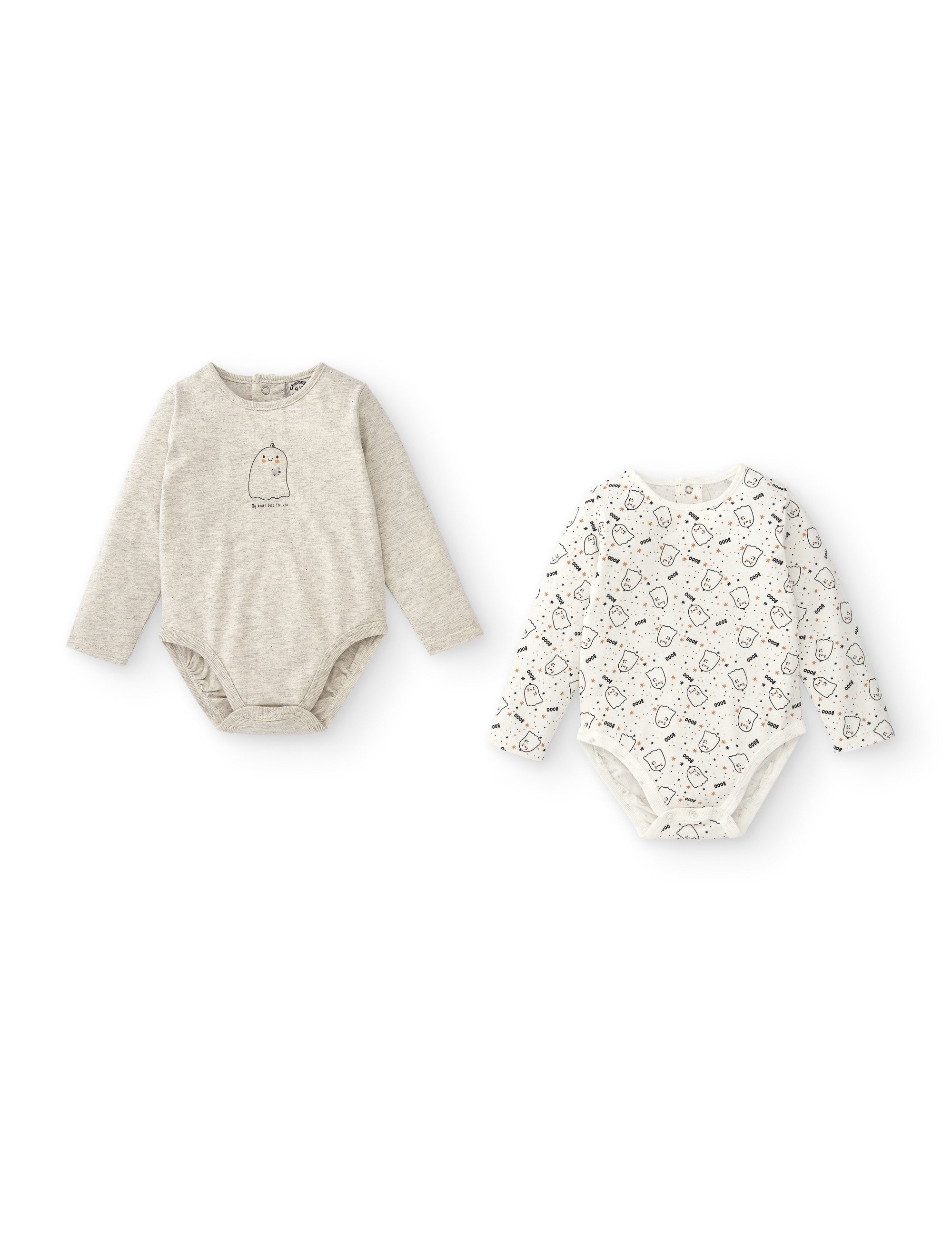 Pack de bodies de recién nacido tonos gris y blanco Charanga
