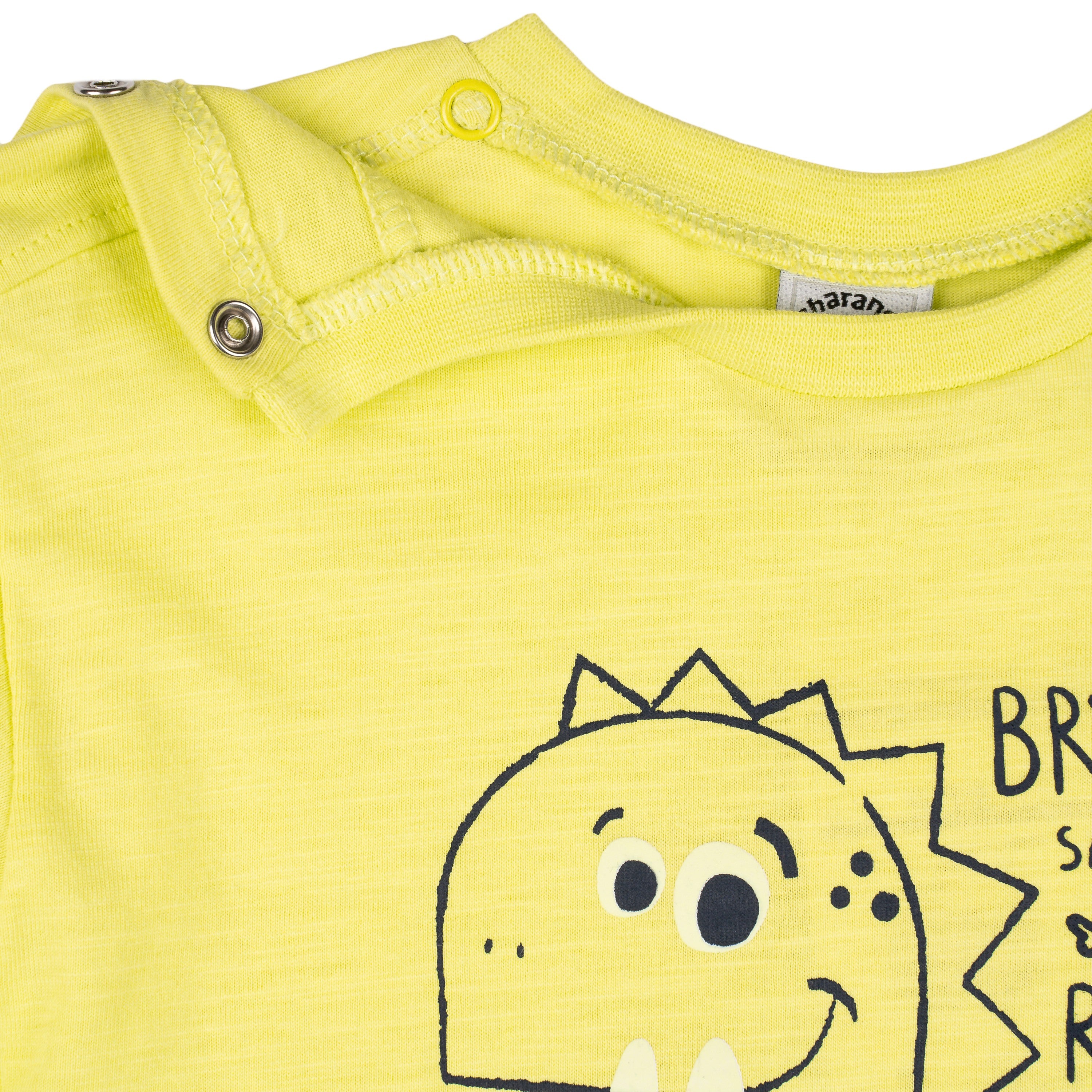 Camiseta de bebé de manga larga color amarillo Outlet