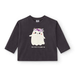 Camiseta de bebé color antracita con dibujo fantasma Charanga