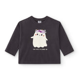 Camiseta de bebé color antracita con dibujo fantasma Charanga