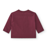 Camiseta de bebé básica en color burdeos smile Charanga